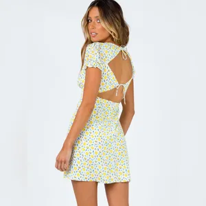 Princess Polly Kacey Mini Dress in Yellow Multi Size 2 thumbnail 2