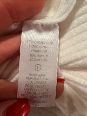 Cyrus Cotton Ribbed Off White Tank Top thumbnail 4