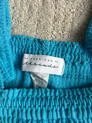 American Threads Blue Crop Top thumbnail 2