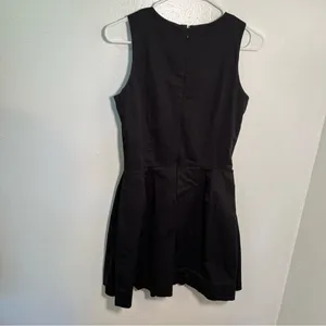 Gap Women's Sz 0 Sleeveless Fit & Flare Dress True Black Pleated Pockets Stretch thumbnail 7