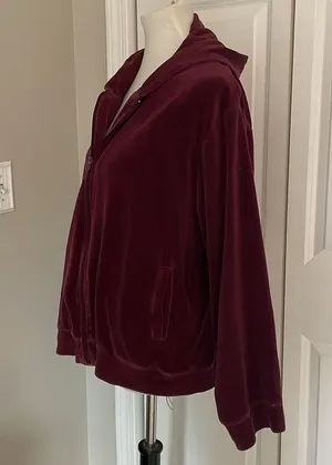 Coolest Vintage Purple Oversized Velour Zip Up Hoodie thumbnail 6