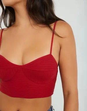 Garage Seamless Bustier Cami in Crimson Red Size XS New with tag thumbnail 1
