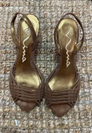 6.5 Nina Bronze Strappy Heel Sandals thumbnail 1