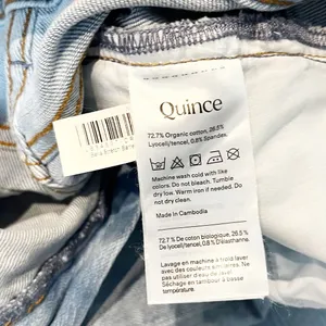 Quince Bella Stretch High Rise Barrel Jeans Organic Cotton Cool Blue 26 thumbnail 6