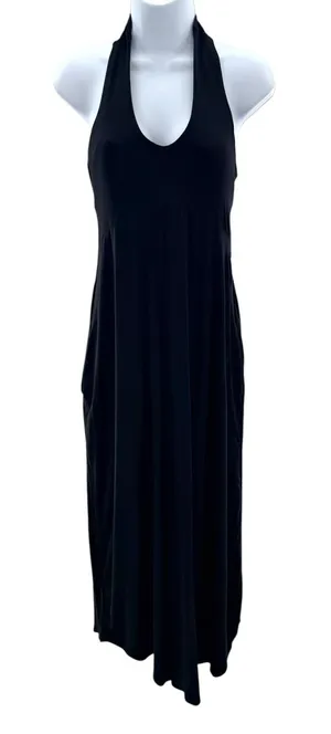 SheBird Harper Black Halter Dress 3 S/M Lined Shaper Bra Travel Lounge Resort thumbnail 1