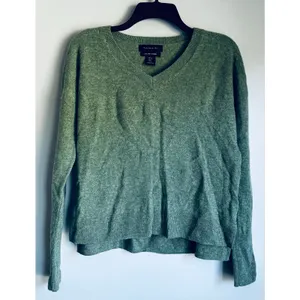 Tahari 100% Cashmere Sweater Soft Fall Winter Fashion Seafoam Green Large thumbnail 4