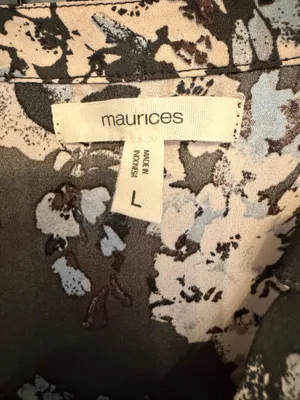 Maurice's Forest Green Fall Loral Blouse thumbnail 8