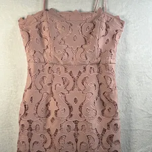 Bardot Pink‎ Lace Scalloped Hem Sleeveless Midi Sheath Dress Size US 8 M thumbnail 2