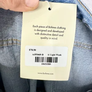 Bohme Kadie High Rise Baggy Jeans Light Wash Size Small NWT Button Cuff Rigid thumbnail 12