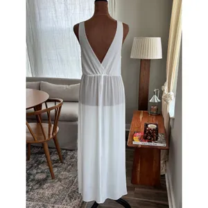 Y2K White Chiffon Bridal Old Hollywood Dress & Robe Set 2 Piece Medium (L Robe) thumbnail 4