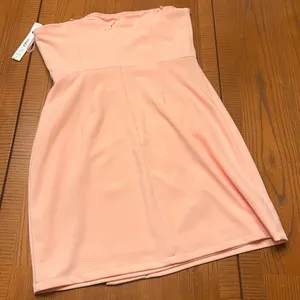 AQUA Strapless Straight Neck Bow Mini‎ Dress Rose Quartz Pink Size Large thumbnail 8