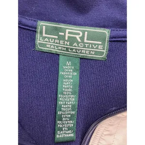 Lauren Ralph Lauren Active Full Zip Track Jacket Navy Cream Size‎ Medium thumbnail 2