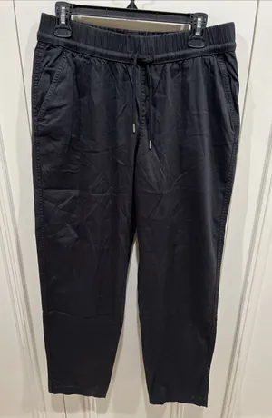 Pact Black Organic Cotton Pull On Drawstring Pants Size Large Granola Minimalist thumbnail 1