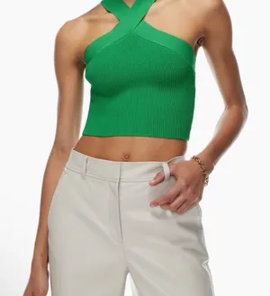 Green Women's Aritzia Cross-Strap Top thumbnail 1