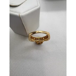 Gold‎ Plated Blue Cubic Zirconia Filigree Crown Statement Ring Size 6.75 thumbnail 5