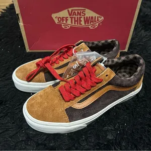 VANS old skool plaid glazed ginger suede lace up shoes sneakers women’s 9 new thumbnail 2