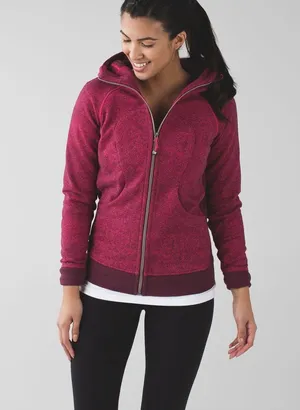 LULULEMON Scuba Full Zip Fleece Hoodie III Rio Mist Boom Juice Red Grape Sz 4 thumbnail 1