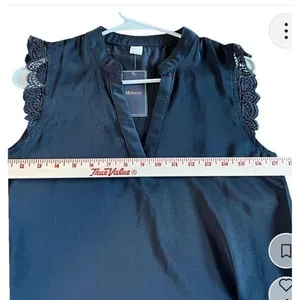 Milumia Black Sleeveless Lace Trim V-Neck Casual Top Size S thumbnail 8