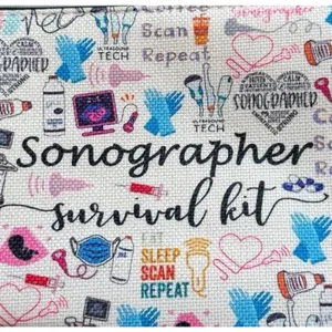 Sonographer Survival Kit Makeup Bags Set of 2 Ultrasound Tech Gift Pouches thumbnail 4