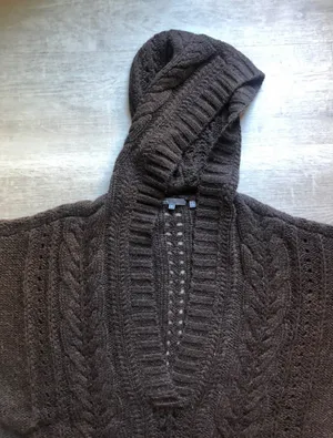 Vince Chunky Fisherman Knit Hooded Sweater Size S Alpaca Wool Blend thumbnail 4