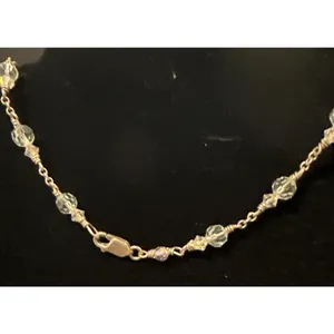Chapel‎ Sterling Silver Mary Baby Jesus Blue Beaded Necklace Vintage thumbnail 3