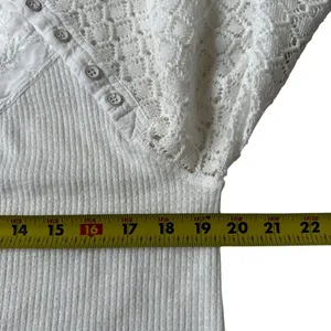 Free People White Embroidered Sweater Women Size Small | 8-18 thumbnail 7