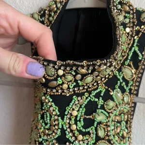 Sherri Hill 50153 Black/Green Beaded Prom Dress thumbnail 11