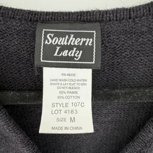 Southern Lady Vintage Black Bird Embroidered Knit Sweater Vest Size M Cardinal‎ thumbnail 6