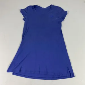 Lauren Ralph Lauren Shirt Womens‎ Small Blue Tunic Short Sleeve Embroidered thumbnail 1