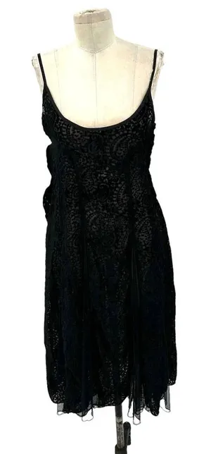 Free People Intimately Black‎ Burnout Velvet Slip Dress Size XS thumbnail 1