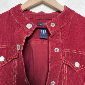 Gap Women Corduroy Jacket M‎ Red Vintage Fall '03 Stretch Button Front Trucker thumbnail 4