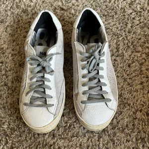 P448 Kids Silver and White Lace-Up Sneakers thumbnail 2
