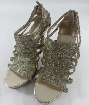 Chinese Laundry Womens Gold Glitter Strappy Platform Stiletto Heels Size 7.5 thumbnail 1