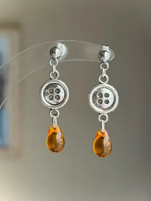 Handmade retro vintage fairy boho funky style dangle earrings🌀💛 thumbnail 3