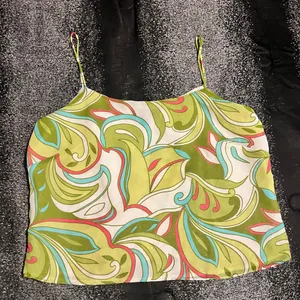Womens sz14 Surreal psychedelic swirl spaghetti strap camisole tank top thumbnail 2