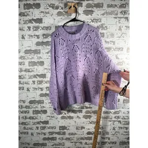 Aerie | women lilac purple knitted crewneck sweater thumbnail 7