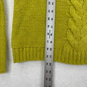 Love Whit XS Green‎ Cable Knit Bell Sleeve Pullover Sweater Top thumbnail 3