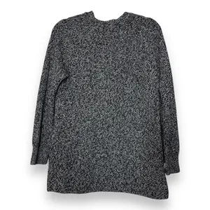 Athleta Womens Tunic Sweater XS Deep Split Hem V Neck Black Marl Wool‎ Blend thumbnail 2