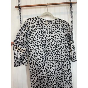 Lost Ink Leopard Print Midi Dress & Single Breasted Blazer Black White Bundle 2X thumbnail 5