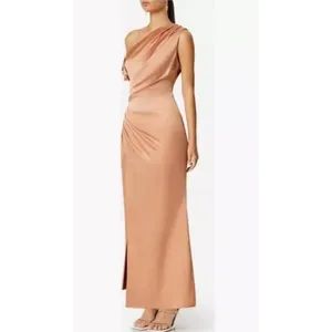 Elliatt‎ copper Retreat one shoulder satin gown Size Large Cocktail Bodycon thumbnail 4