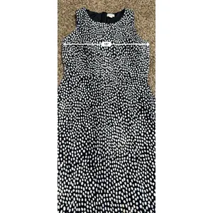 J.Crew Womens Polka Dot Sleeveless Shift Dress Navy Blue White Size 4 thumbnail 6