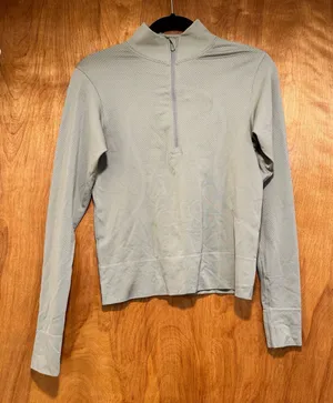 Lululemon Swiftly Relaxed Half Zip Pullover Gull Gray White Size 4 thumbnail 1