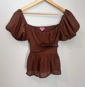 Brown Blouse Francesca's thumbnail 1