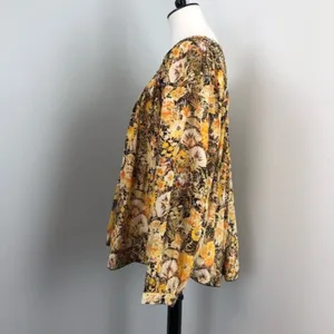 Free People Boho Floral Cool Meadow Printed Top in Midnight Combo Medium NEW thumbnail 9