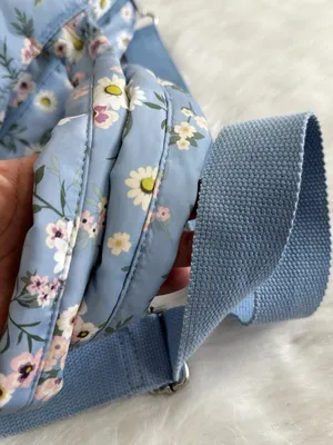 NWOT Art Class Blue Floral Quilted Messenger Bag thumbnail 6