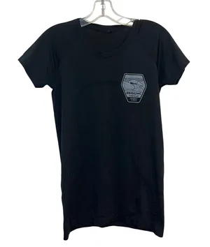 Lululemon Shirt Swiftly Tech Short Sleeve Black Size‎ 8 Bridging the Gap 10 Mile thumbnail 1