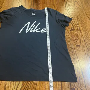 Nike Women's Black Dri-FIT Script-Logo Training T-Shirt Size L thumbnail 3