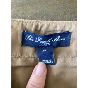 J‎ Crew The Pencil Skirt Brown Wool Blend Skirt Size 4 Lined Back Vent Career thumbnail 3