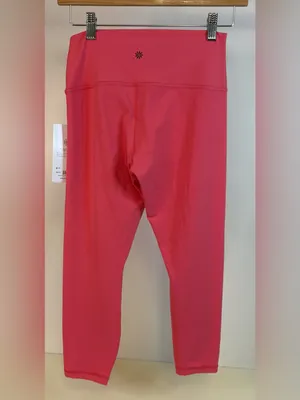 NWT Athleta Pink Coral Transcend 7/8 Leggings medium thumbnail 3