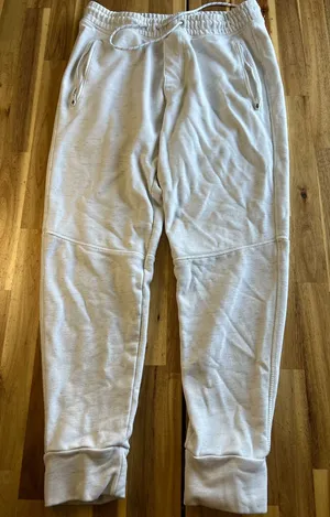 American Eagle Jogger Sweatpants Women’s Medium Cream Zip Pocket Lounge Pants thumbnail 1